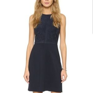 Theory Suede Shift Dress in Black